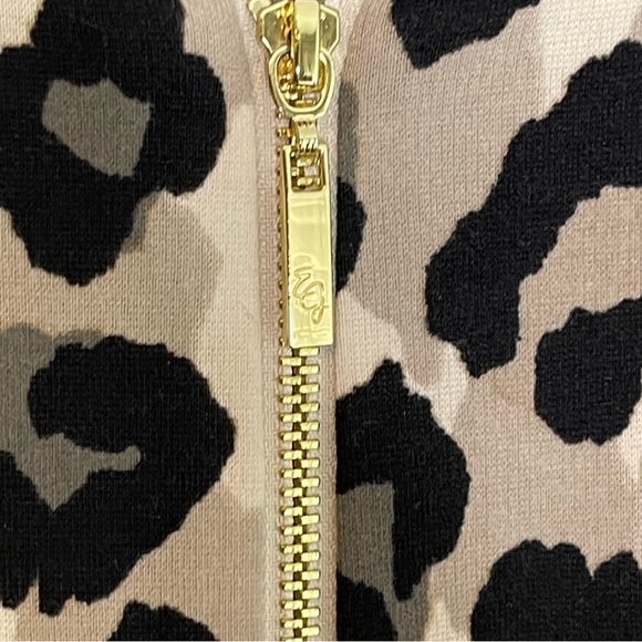 Eliza J Leopard Print Short Sleeve Fit & Flare Mini Dress Size 4 Tan Black - Picture 7 of 11